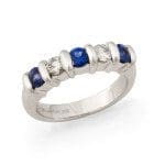 5 stone Ridge Ring Sapphires and diamond Ridge Ring Sapphires and diamond alternating in platinum